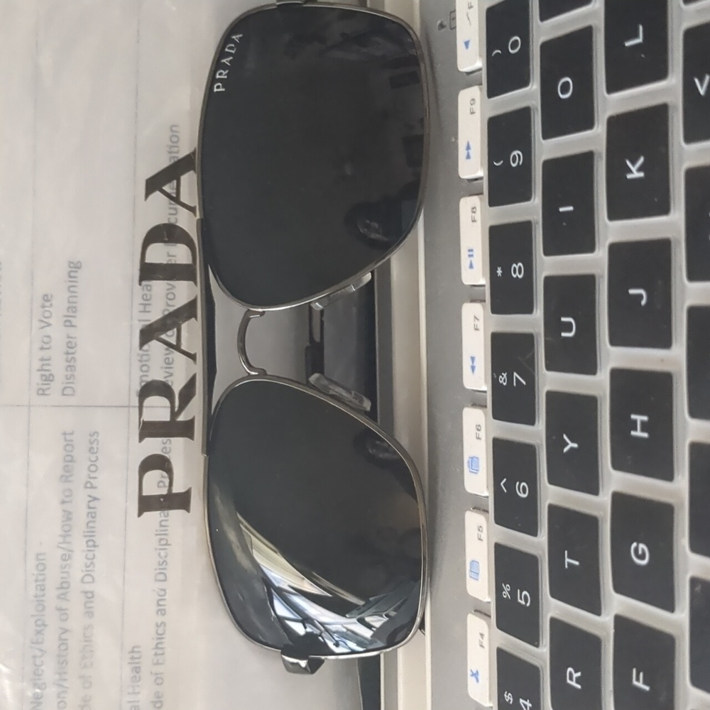 Prada Dark Gray Aviator Sunglasses, New, No Box - Picture 7 of 8